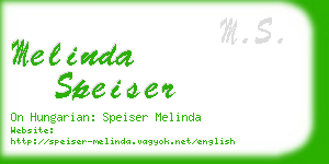 melinda speiser business card